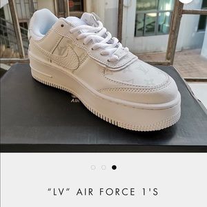 Custom “LV” stacked Air Force 1’s